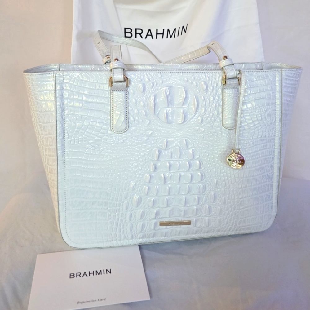 Brahmin Ashlee Shell White Melbourne Tote